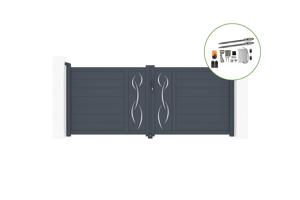 Portail battant 3m LIFE H.120cm alu + motorisation TANKER B250 main_image