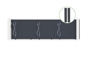 Sliding gate kit 5m LIFE H.140cm + 2 gate posts EIFEL 20x20cm grey main_image