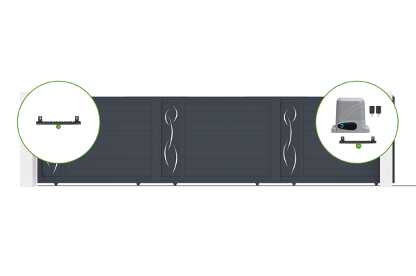 Portail coulissant 6m LIFE H.140cm alu + motorisation RANGER C300 main image