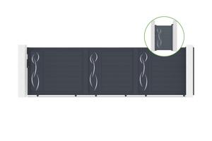 Puerta corredera exterior​ 5m LIFE Alt.140cm + Puerta peatonal LIFE Alt.140cm gris main_image
