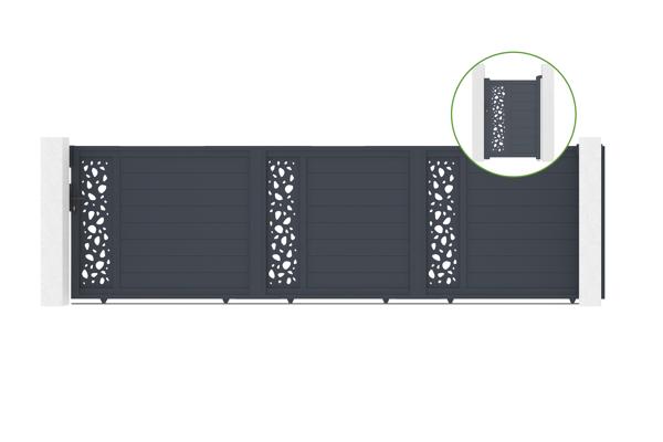 Sliding gate kit 5m SUNNY H.140cm + side gate SUNNY H.140cm grey main image