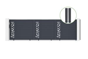Συρόμενη πύλη 5m SUNNY Υ.140cm αλουμίνιο + 2 στύλοι EIFEL 20x20cm Υ.166cm ΓΚΡΙ main_image