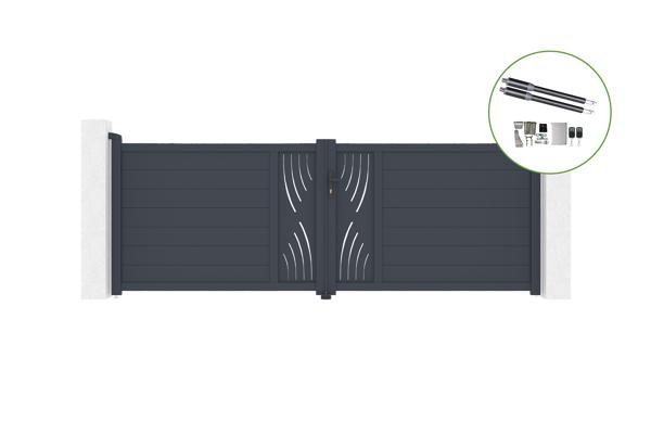 Draaipoort 3,5m VELETA H.120cm aluminium + RANGER B150 motorisering main image