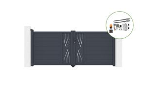 Cancello battente 3m VELETA H.120cm alluminio + motorizzazione TANKER B250 main_image