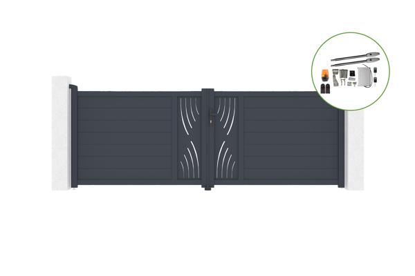 Draaipoort 3,5m VELETA H.120cm aluminium + motorisatie TANKER B250 main image