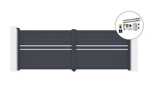 Draaipoort 4m CIMONE H.140cm aluminium + motorisatie TANKER B250 main image