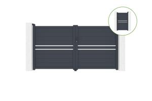 Swing gate 3m CIMONE H.160cm + side gate CIMONE H160 grey main_image