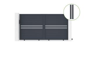 Sliding gate kit 3m CIMONE H.160cm + 2 gate posts EIFEL 15x15cm grey main_image