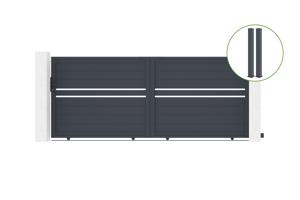 Poarta culisanta 3.5m CIMONE H.140cm aluminiu + 2 stâlpi 15x15cm H.166cm GREY main_image