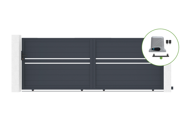 Schiebetor 4m CIMONE H.140cm Aluminium + RANGER C300 Motorisierung main image