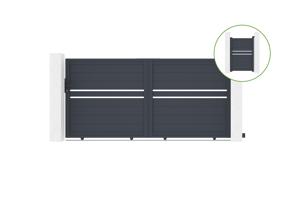 Schuifpoort 3m CIMONE H.140cm aluminium + poort CIMONE H140 GRIJS main_image