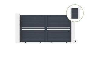 Sliding gate kit 3m CIMONE H.160cm + side gate CIMONE H.160cm grey main_image