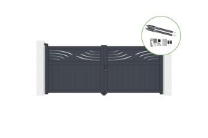 Portail battant 3,4m HALTI H.140cm alu + motorisation RANGER B150 main_image