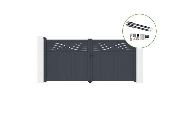 Portail battant 3,4m HALTI H.160cm alu + motorisation RANGER B150 main image