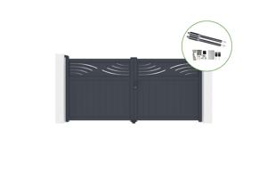 Draaipoort 3,4m HALTI H.160cm aluminium + RANGER B150 motorisering main_image
