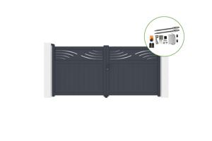 Draaipoort 3,4m HALTI H.160cm aluminium + TANKER B250 motorisering main_image