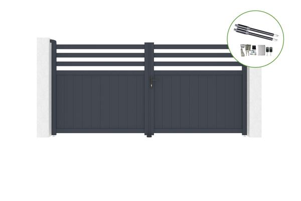 Draaipoort 3,4m NEVIS H.160cm aluminium + RANGER B150 motorisering main image
