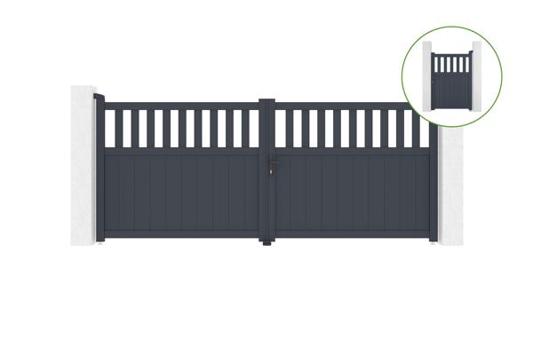 Swing gate 3,4m SANTIS H.140cm + side gate SANTIS H140 grey main image