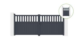 SANTIS H.140cm aluminium draaipoort 3,4m + SANTIS H140 GRIJS poort main_image