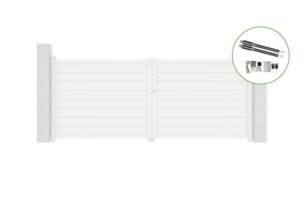 Swing gate 3,5m EIGER H.140cm white aluminium + motor RANGER B150 main image