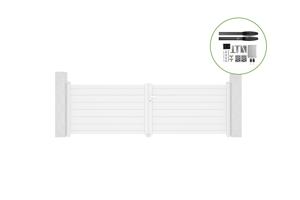 Brama skrzydłowa 3,5m EIGER H.115cm białe aluminium + napęd HICKER B200 main_image