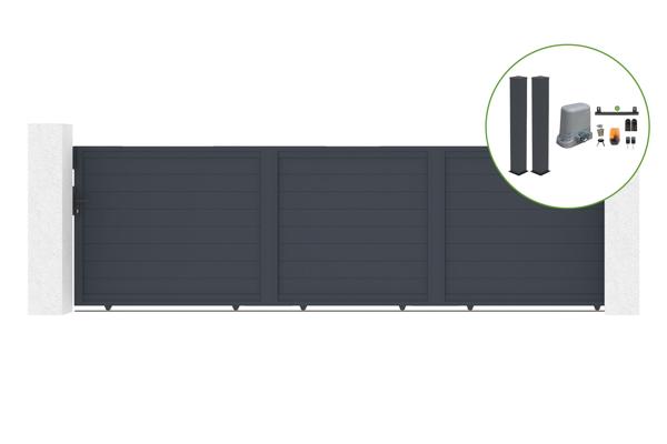 Sliding gate kit 5m EIGER H.140cm + 2 posts + motor TANKER C600 main image