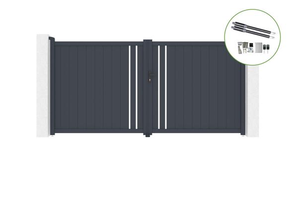 Draaipoort 3,5m GIONA H.180cm aluminium + RANGER B150 motorisering main image