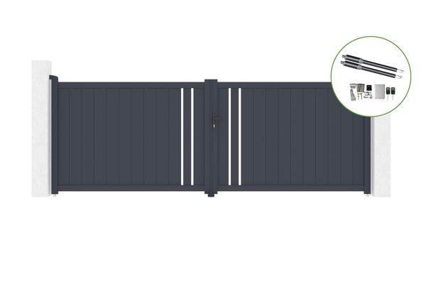 Flügeltor 4m GIONA H.140cm Aluminium + RANGER B150 Motorisierung main image