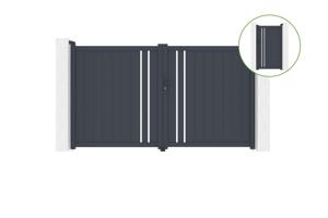 Swing gate 3m GIONA H.180cm + side gate GIONA H180 grey main_image