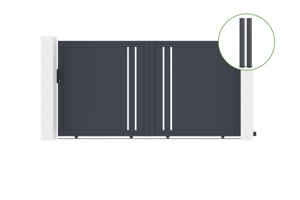 Sliding gate kit 3m GIONA H.180cm + 2 gate posts EIFEL 15x15cm grey main_image