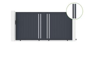 Sliding gate kit 3,5m GIONA H.180cm + 2 gate posts EIFEL 15x15cm grey main_image