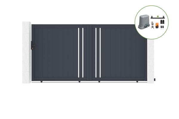 Schiebetor 3,5 m GIONA H.180 cm Aluminium + TANKER C600 Motorisierung main image