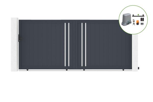 Schiebetor 4m GIONA H.180cm Aluminium + TANKER C600 Motorisierung main image