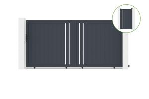 Schuifpoort 3,5m GIONA H.180cm aluminium + poort GIONA H180 GRIJS main_image