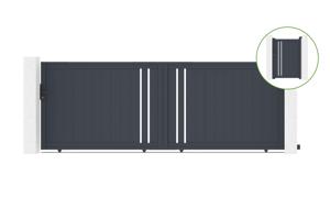 Sliding gate kit 4m GIONA H.140cm + side gate GIONA H.140cm grey main_image