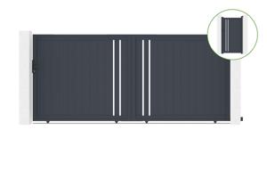 Schuifpoort 4m GIONA H.180cm aluminium + poort GIONA H180 GRIJS main_image