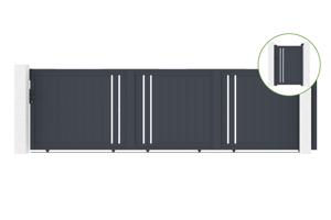 Sliding gate kit 5m GIONA H.140cm + side gate GIONA H.140cm grey main_image