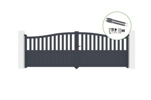Vippeport 4m MEIJE H.140cm aluminium + RANGER B150 motorisering main_image