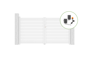 Swing gate 3m VOGEL H.160cm white aluminium + motor BUNKER B500 main_image