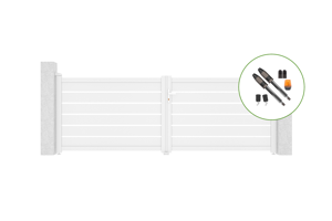 Swing gate 3,5m VOGEL H.120cm white aluminium + motor TANKER B700 main_image