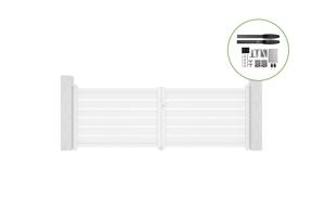 Swing gate 3,5m VOGEL H.120cm white aluminium + motor HICKER B200 main_image