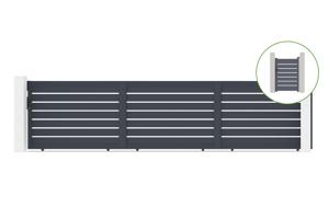 Sliding gate kit 6m VOGEL H.140cm + side gate VOGEL H.140cm grey main_image