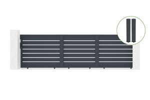 Συρόμενη πύλη 5M VOGEL H140cm αλουμίνιο + 2 στύλοι EIFEL 20x20cm Υ.166cm γκρι main_image