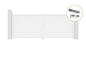 Swing gate 4m CARPATIA H.160cm white aluminium + motor RANGER B150 main_image