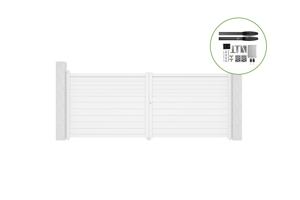 Swing gate 4m CARPATIA H.160cm white aluminium + motor HICKER B200 main_image