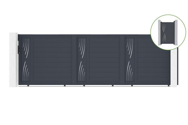 Sliding gate kit 5m VELETA H.160cm + side gate VELETA H.160cm grey main image