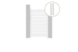 Side gate 1m VOGEL H.160cm white aluminium + 2 gate posts EIFEL H.190cm main_image