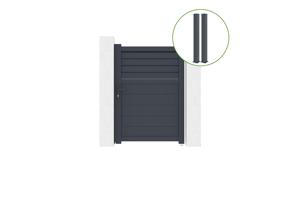 Side gate 1m CARPATIA H.140cm grey aluminium + 2 gate posts EIFEL H.166cm main_image