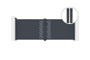 Swing gate 3,5m ARLBERG H.120cm grey aluminium + 2 posts 20x20cm H.166cm main_image
