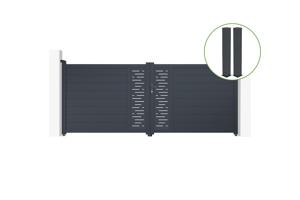 Swing gate 3,5m ARLBERG H.140cm grey aluminium + 2 posts 20x20cm H.166cm main_image